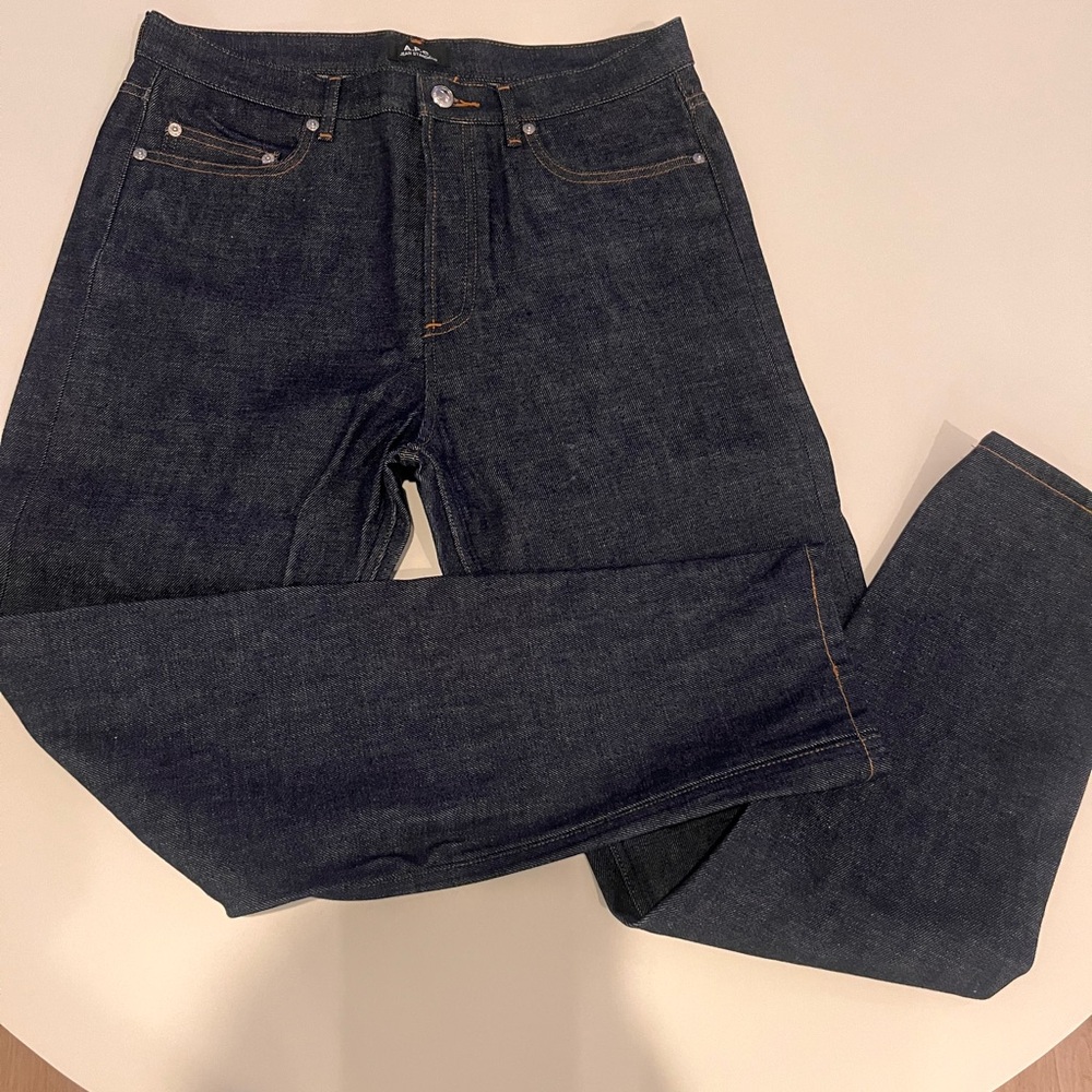 A.P.C. Dark Blue Straight Jeans for Men